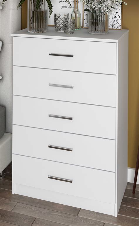 5 drawer dresser white